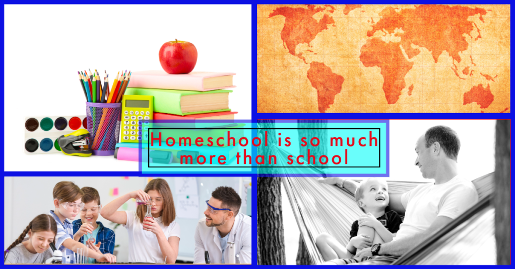 home school picture with different subjects and closeness to family